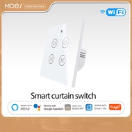 Moes WiFi Smart Life Tuya 2 Gang Double Curtain Blind Switch for Roller Shutter Electric Motor