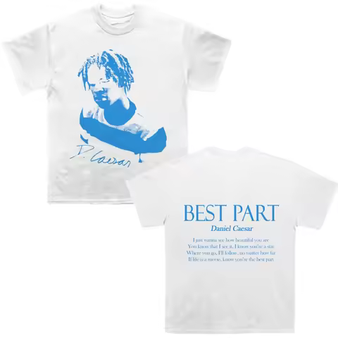 Daniel Caesar Portrait Best Part Graphic Popular Men T Shirt Unisex Cotton Short Sleeve Y2k Oversize