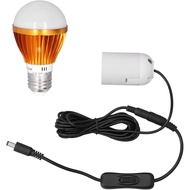 LiebeWH Solar LED Bulb 5W E27 DC 12V Spiral Light for Camping Tent RV Boat Marine Outdoor Off Grid L