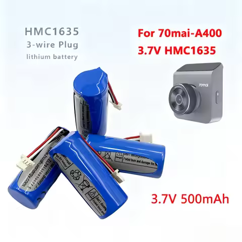 PURFIELD HMC1635 3.7V 500mAh Battery For Xiaomi 70mai Dash Cam A400 Rubik's Cube Accumulator 3-wire 