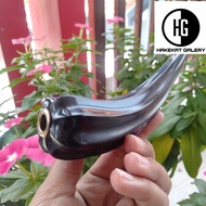 once pipa rokok tanduk kerbau model belimbing hitam D954