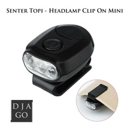 Toko Djago Senter Topi Mini Clip On Cap Headlamp Lampu Senter Kepala Outdoor Memancing Camping