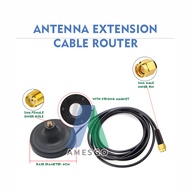 Amesgo 5G Wifi GSM 4G Antenna Extension Cable Router Network Card Suction Cup Base RG174 Line SMA