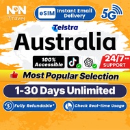 Australia eSIM Ultra 5G 1-30Days Unlimited Data Instant Email Delivery High Speed Travel Data Austra