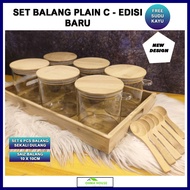 Set Balang Kuih Raya Pelbagai Design Kedap Udara Bekas Kuih Raya Set 6 PCS Balang Biskut Raya Balang