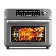 HAUSWIRT Air Fryer Oven with Accessories, 20 In 1 Mini Oven, LCD Touch Screen Toaster oven and Grill, 360°Hot Air Circulation Large Air Fryer XXL, 7 Accessories, 1600W, 25L
