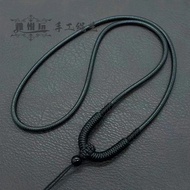 Hand-woven Black Wax Rope Diamond Knot Flat Knot Necklace Rope Pendant Pendant Rope Men Women Style 