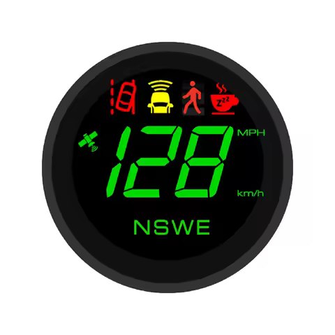 HUD ADAS 2.75 Inches GPS Speedometer 0-299KM/H MPH Inertial GPS Technology with Fatigue Driving Alar