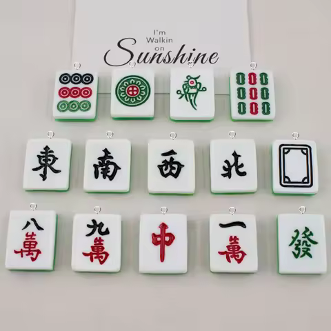 10pcs Cute Fashion Chinese Mahjong Charm DIY Jewelry Making Finding Handmade Charms Pendant for Earr