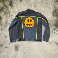 Drew houes Smiley Big Smiley Stitching logo Couple Denim Jacket