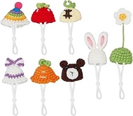SUNNYCLUE 1 Box 8 Different 7(6) cm Large Desk Geese Outfits Mini Knitted Hats Small Desk Geese Vari