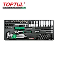 TOPTUL 72pcs 1/4"DR. Socket & Ball Point Hex Key Wrench Set GCAT7202