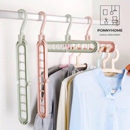 Space-saving 9-hole multi-purpose clothes hanger (MT9L)