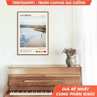 Tranh treo tường Oil Paint San Diego Wall Art San Diego Poster San Diego Photo California Poster.