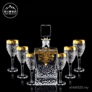 Red Wine Glass European-Style Household Set Decanter Glass Goblet Gold-Painted Wine Set Crystal Glas
