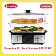 EuropAce 2 Tier (2 in 1) 12L Large Capacity Food Steamer EFS2121W/ EFS 2121W (1 Year Warranty)