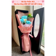 Premium 3-flower Wax Brocade rose box - Meaningful, unique gift