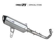PROJECT79 EXHAUST FULL SYSTEM SCOOTER TOURING BIKE 470MM QPFZ03TT STAINLESS STEEL MUFFLER EKZOS MANI