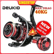 DEUKIO 2021 New Mesin Pancing Big Trolling Jigging Reel Max Drag 40kg  Fishing Reels Carp Metal Spinning Reel