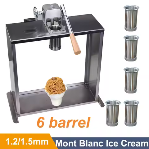Food Grade 6 Barrel Italian Gelato Ice Cream Noodle Maker Machine Ice Cream Spaghetti Machine Matcha