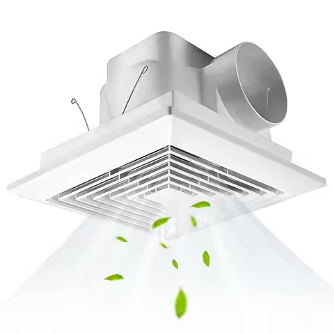 90 CFM Bathroom Fan Exhaust Fan Ceiling Mount, 25W, 110V, 0.95 Sones, Square Quiet Ventilation, 4in 