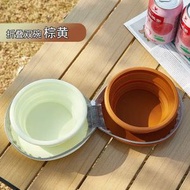 可愛寵物矽膠雙用飲水碗戶外折疊收納貓貓寵物碗