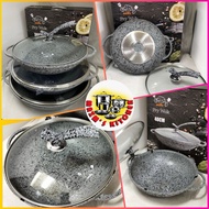 [READYSTOCK] ORIGINAL K&I / UOIIY Granite Deep Frying Pan Wok Nonstick / Kuali / Periuk Granite Batu