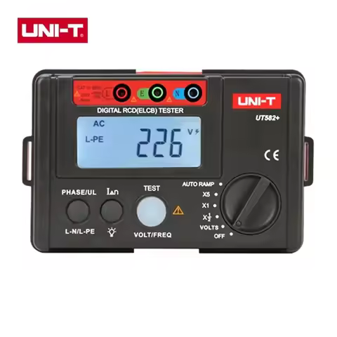 UNI-T UT582+ Digital RCD (ELCB) Tester AUTO RAMP Leakage Circuit Breaker Meter with Mis-Operation Bu