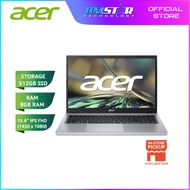 Acer Aspire A315-510P-33QW Laptop (i3-N305/8G/512GSSD/15.6"FHD/OFF H&S/W11/1YR) Pure Silver