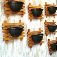 Rak pot dinding Alas Pot dinding kayu bertical garden / kayu pasang