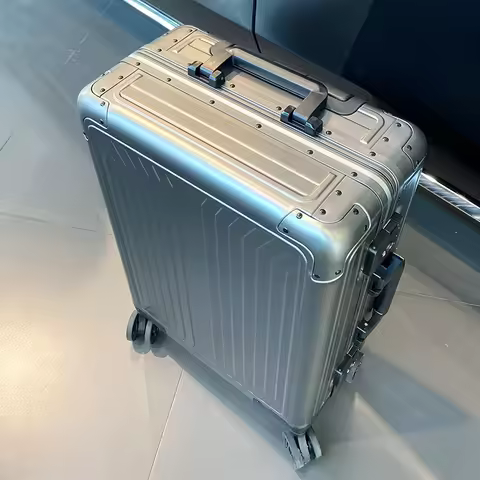 2026 All aluminum travel suitcase on wheels combination lock rolling luggage case Men's Business lar