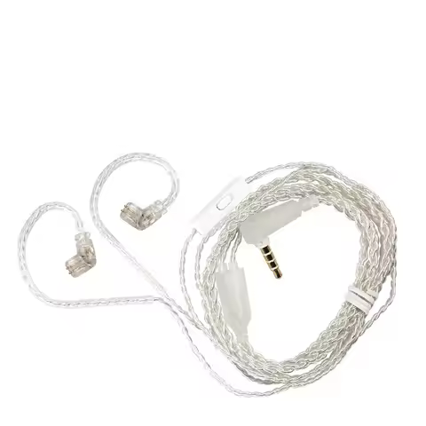 KZ Earphones Cable Silver plated upgrade Cable Headset Standard Gold-plated 0.75 PIN With Mic For KZ