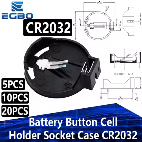 5PCS~50PCS EGBO Battery Button Cell Holder Socket Case CR2032 cr2032 battery holder 2032