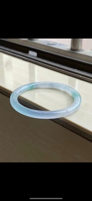 冰種翡翠天然翡翠玉鐲 A玉手鐲 玉鈪 • 冰種飄花翡翠圓鐲