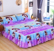 ผ้าระบายขอบเตียง K31C หนาแปรงสองชิ้นซิมมอนส์ผ้าคลุมเตียงนอนเกาหลีสามชิ้นผ้าปูที่นอนผ้าปูที่นอนพอดี1.8/1.5/1.2