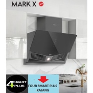 ( New Model ) RUBINE CHIMNEY COOKER HOOD 1500 m³/hr SLANTED [ RCH-MARK-X 90BL / MARK X] ( FREE DUCTI