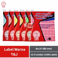 T&J Sticker Label No.97 Round Color Dot Tom And Jerry 8 mm