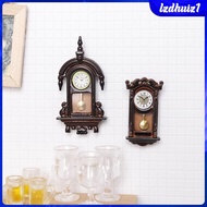 [Lzdhuiz1] 1:12 Scale Doll House Model Roman Clock Vintage Wall Clock Realistic Mini Pendulum Clock 
