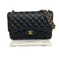 △ CHANEL 香奈兒 Black Lambskin CF30 Gold Tone Metal Classic Double Flap No.19 Chain Shoulder Bag 黑色小羊皮C