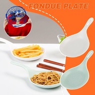 Plate Fondue Plates Handle Dish Spoon Korean Buffet Dinner Appetizers Tray Plates L9b7