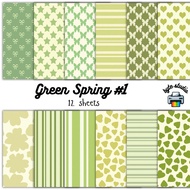 12 Sheets Green Spring 1 | byte studio | Cardstock Craft Paper Journal Stationery