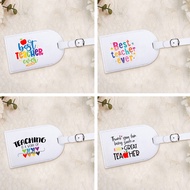 Best Teacher Ever Luggage Tag Soft Airplane Check-in PU Leather Holiday Travel Boarding Pass Teacher