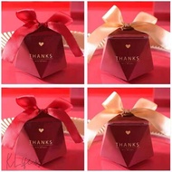 5/10PCS THANKS Luxury Diamond Shape Wedding Gift Box Wedding Gift Candy Box Quality Door Gift Hadiah Kahwin
