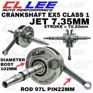 CL LEE CRANKSHAFT EX5 CLASS 1 JET 7.35MM BODY 102MM ROD 97MM PIN 22MM JET ROD 5.20MM JET 3MM  & BLOC