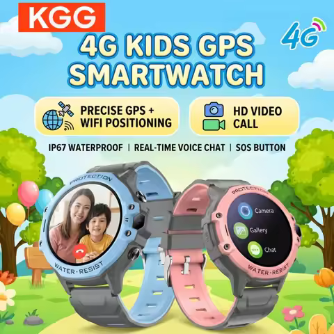 4G Kids Smart Watch Phone with GPS/LBS/WiFi Location, Video Call, Remote Monitor, IP67 Waterproof, A
