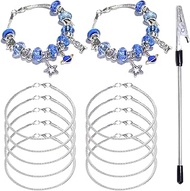 Exway 10 Pcs Snake Charm Bracelet Chain 7.5 Inch Sliver Chain Bracelet Kit with Lobster Clasps for C
