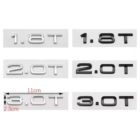 3D ABS Letters Car Styling Rear Trunk Badge 1.8T 2.0T 3.0T Emblem Logo For Audi A3 A4 A5 A6 A7 A8 Q2