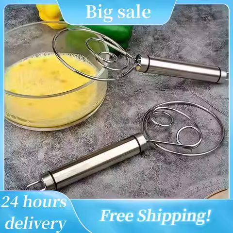 Danish Dough Whisk, Flour Whisk, Stainless Steel Dough Whisk Mixer , Bread Making Tools Suitable for