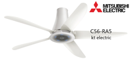 MITSUBISHI พัดลมเพดาน แบบรีโมทคอนโทรล 56 นิ้ว C56-RA5 ( รุ่นใหม่ ปี 2021 ) สีเทาคลาสซี่ (เทาเข้ม) / 