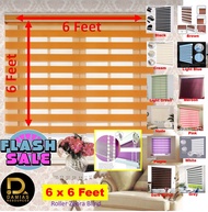 Tirai bidai Untuk semua Jenis Tingkap [ 6 x 6 kaki ] Size Curtain Zebra Blind Colour White Grey Pink